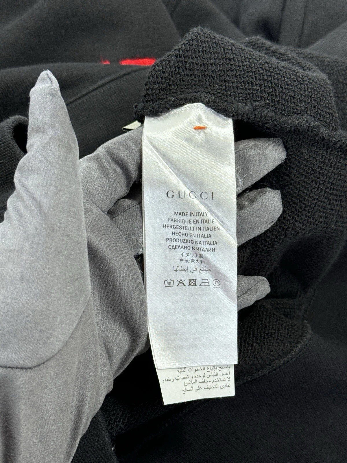 Gucci Felpa con cappuccio ricamata Blind For Love taglia:M