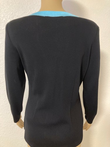 Exclusively Misook Cardigan XS - black, white, light blue - Picture 4 of 5