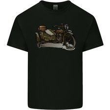 Motorcycle and Sidecar Biker Motorbike Mens Light Cotton T-Shirt