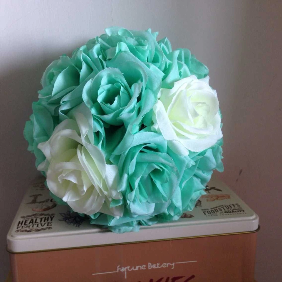 11-12" Rose Flower Kissing Ball Silk Rose Pomander for Wedding and Party 1 Piece - Image 4 of 4