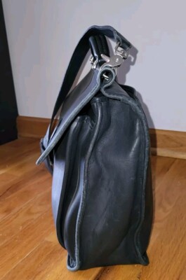 Vintage Coach 5266 Beekman Black Leather Messenger Bag Attaché