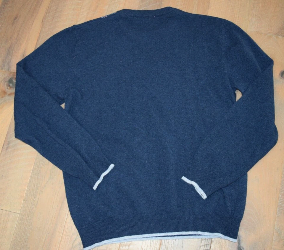 RED JACKET Made Italy Pullover Crew Neck Argyle Diamond Knit Lambs Wool Sweater - Image 3 of 4