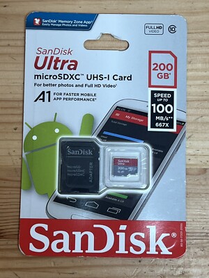 SanDisk 200GB Ultra UHS-I microSDXC Class 10 Memory Card- SDSDQUAN-200G-A4A