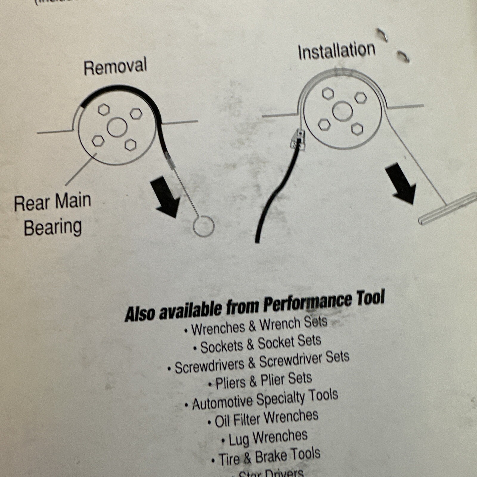 Performance Tool Upper Rear Main Seal Remover/Installer – W84019 – Like Sneaky Pete (W-62)