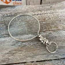 Silver Finish Brass Magnifying Glass - Round Magnifier -Necklace Monocle Pendant