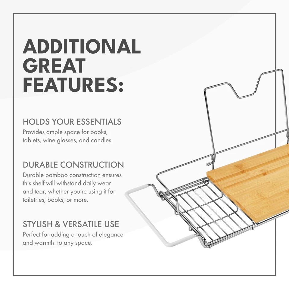 Bañera de bambú de acero inoxidable ajustable carrito spa bañera ducha Foto 3 de 4