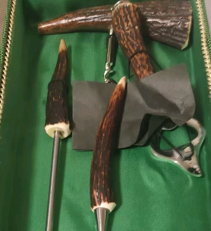 Juego de cocina vintage Othello Solingen Alemania mango de ciervo inoxidable 5 piezas nuevo. Foto 4 de 4