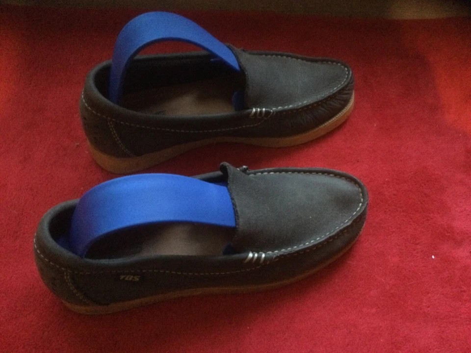 Mocassins TBS cuir bleu marine .T 37. (J /) - Photo 4/4