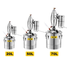 VEVOR 20/50/70L Water Alcohol Distiller Wine Brew Kit Moonshinestill Boiler