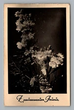 RPPC- Zpowinszowaniem Fmienin - Best Wishes Name Day Vintage Postcard c1930  C12