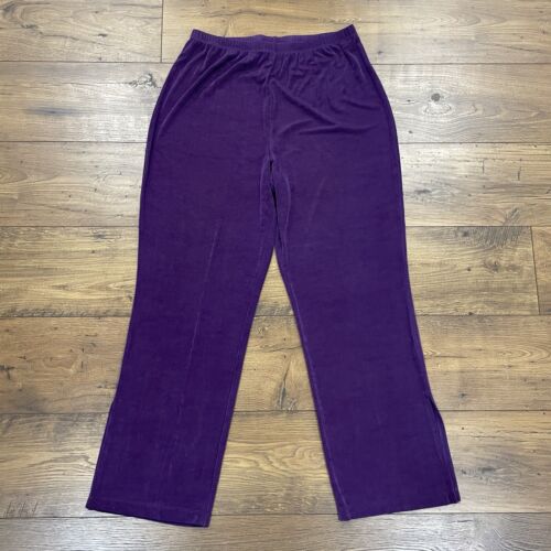 Slinky Brand Pants Womens Large Purple Pull On Wi… - image 1
