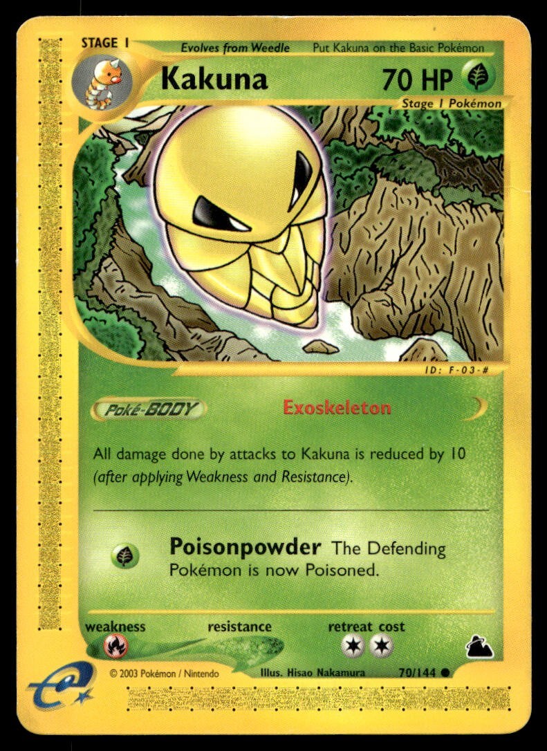 Kakuna 70/144 Pokemon Card Skyridge Common 70 HP Lightly Played H19