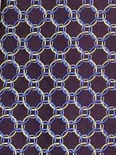 J.S Blank & Co. Tie Gold Circles Pattern Burgundy Maroon Men's 100% Silk Necktie