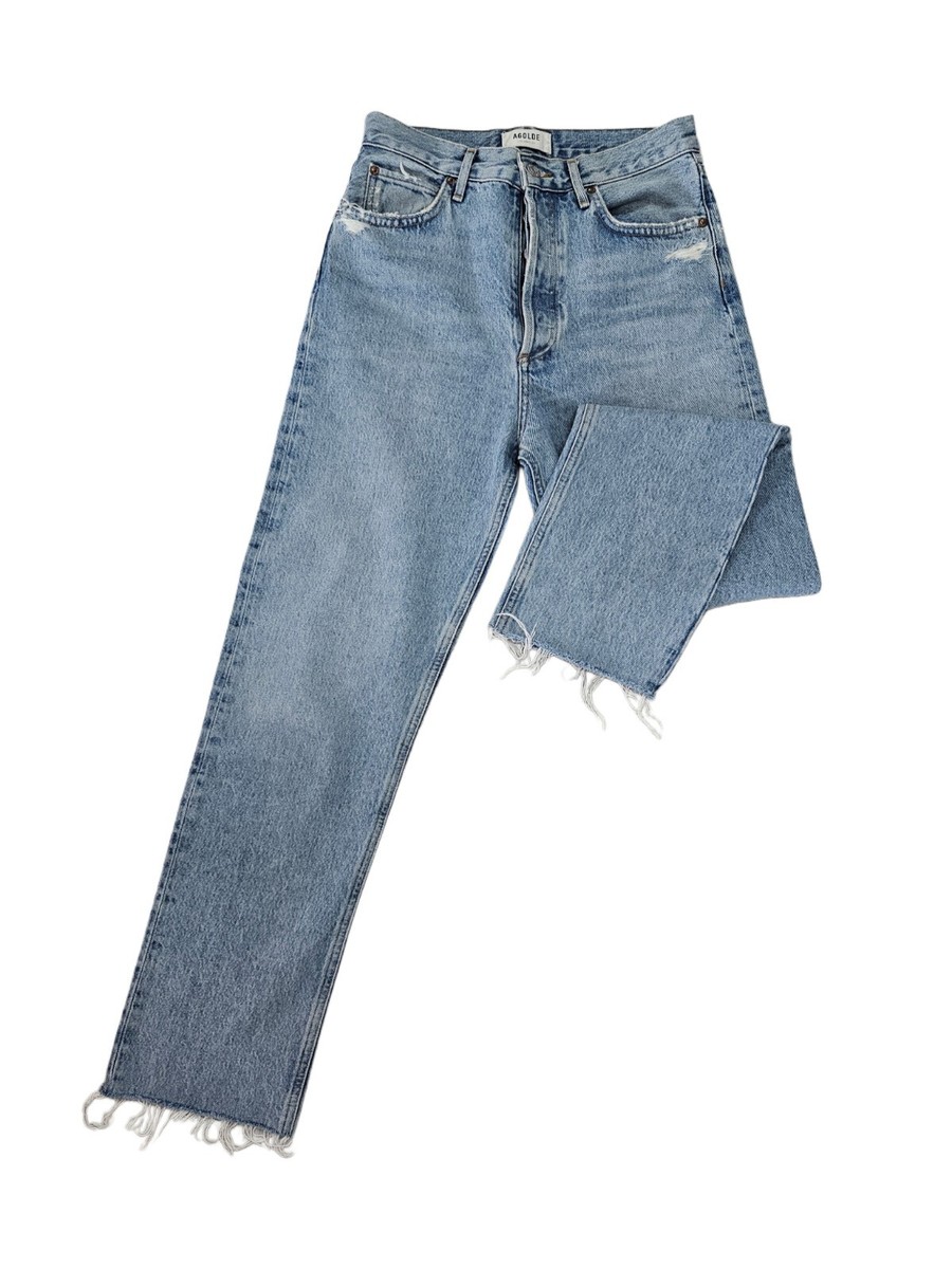 デニム・ジーパン Agolde Light Blue Straight-Leg Jeans Agolde Light Blue Straight Cut Denim Jeans | eBay