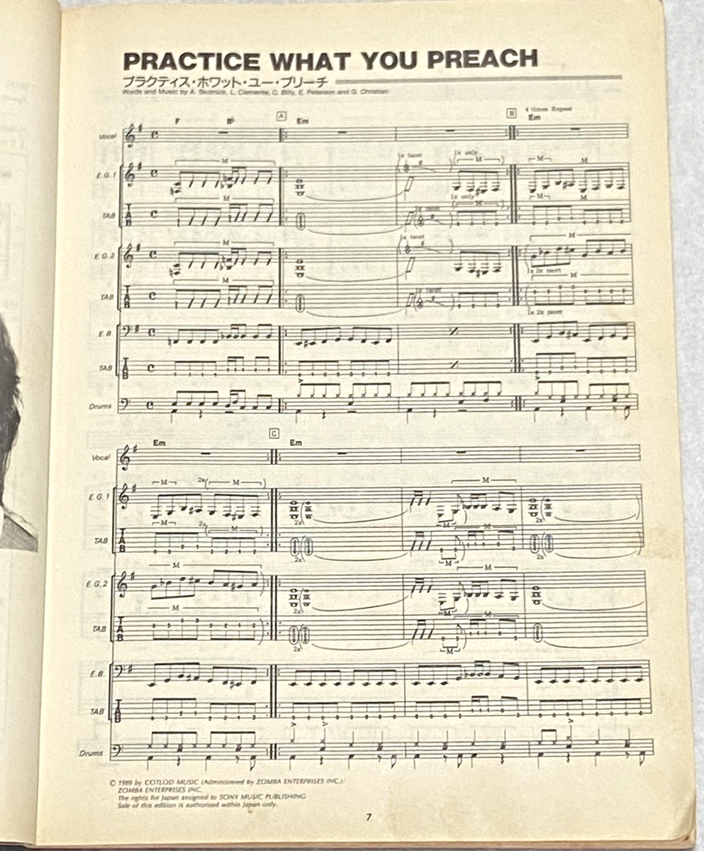 Testament Practice What You Preach Japan Band Score Book Guitar