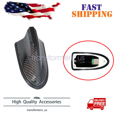 Carbon Fiber Car Roof Antenna Shark Fin Antenna Aerial AM/FM Signal Radio NEW