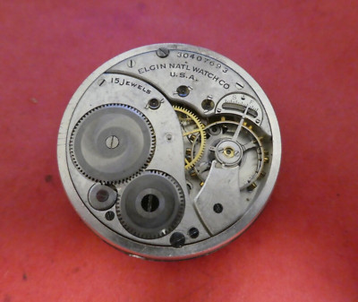 Vintage  Elgin Pocket Watch Movement Mechanical Not Working   for parts  (F6)