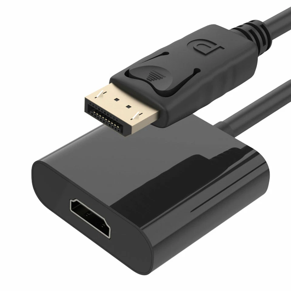 Displayport > HDMI Adapter / DP Stecker > HDMI Buchse Kabel PC HD TV Konverter - Bild 2 von 4