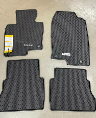 GENUINE MAZDA CX-5 2017 - 2024 Black Rubber All Weather Floor Mats (KBG6-V0-350)