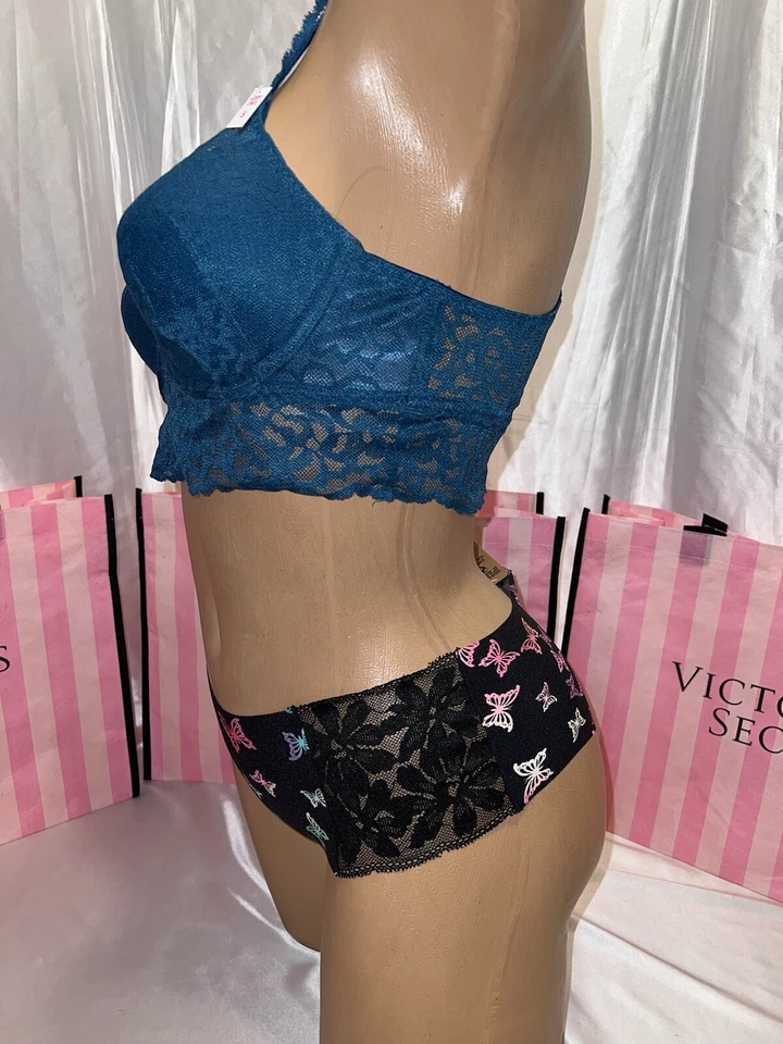 Victoria's Secret розовый бюстгальтер и нахальные трусики маленький бабочка - Изображение 3 из 4