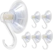 Clear Plastic Suction Cup Hook, Oobest 6 Pack Ultra Heavy Duty Hooks Strong Powe