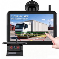 5" Touch Screen Monitor Wireless Backup Camera Magnetic Solar BSD DVR RV Truck