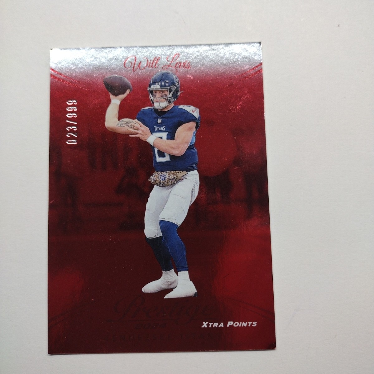 Will Levis 2024 Panini Prestige Football /999 Xtra Points Red Card# 285