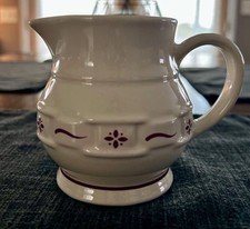 Longaberger Pottery Woven Traditions Heritage Red Creamer Made In the USA