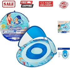 Baby Spring Float with Adjustable Canopy and UPF Sun Protection, Blue Lobster