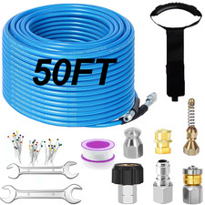 Sewer Jetter Kit for Pressure Washer 50 FT 1/4" M-NPT Drain Cleaner Hose 5800PSI