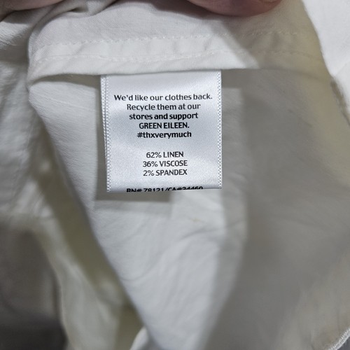 EILEEN FISHER weiße Leinen Viskose Stretch hoher Kragen Jacke Reißverschluss vorne Größe 2X - Bild 8 von 11