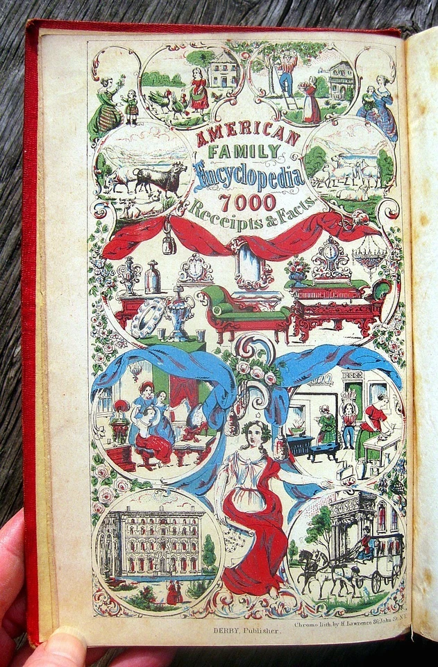 1857 ANTIQUE COOKBOOK VICTORIAN DECOR HOME FURNISHINGS LAMPS CARRIAGES WINE BREW - Image 3 of 4