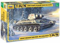 Zvezda 3689 1/35 Sowjetischer Mittlerer Panzer Mod. 1943 Uralmash T-34/76