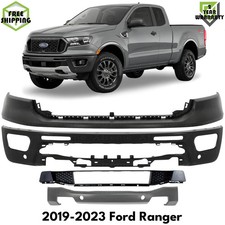 Front Bumper Face Bar Primed Steel Bumper Grille Kit For 2019-2023 Ford Ranger