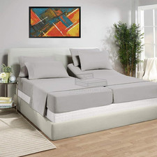 5 Piece Split King Sheets Sets for Adjustable Bed, Premium 100 Cotton Bed Sheet