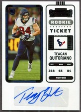 Panini Football Contenders 2021 Teagan Quitoriano Rookie Ticket Autograph Texans
