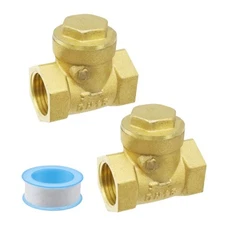 2Pcs Brass Non Return Swing Check Valve DN15 1/2" One-Way Prevent Water Back-...