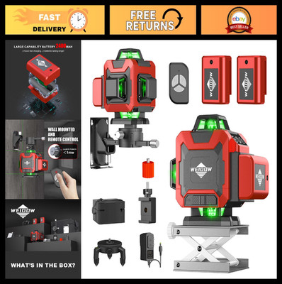 4D Laser Level 16 Lines Self-Leveling Tool for Construction & Picture Hanging -