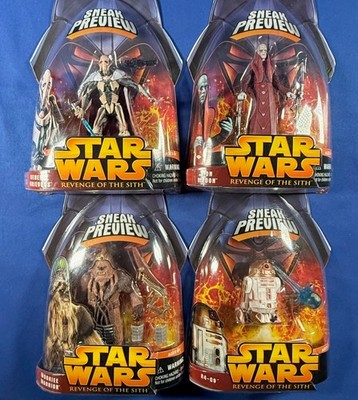 4 SNEAK PREVIEW Star Wars REVENGE OF THE SITH Figures R4-G9 Tion Medon ROTS 2005