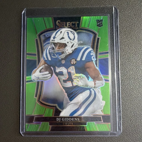 Panini 2025 Select DJ Giddens Colts Premier Level Green Prizm RC #131 /49