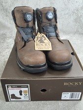 Botas de trabajo Rocky Rams Horn para hombre 10W BOA punta compuesta RKK0390 impermeables marrón