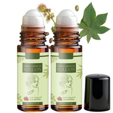 2PCS Premium Castor Oil Roll On Castor Oil Organic for Body&Face 100% Pure Cold