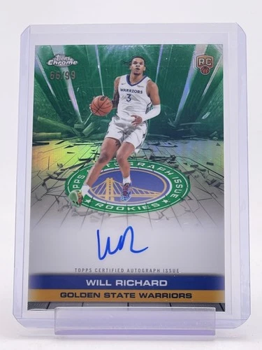 WILL RICHARD 2025-26 TOPPS CHROME ROOKIE AUTO GREEN /99 #TAIR-WIR WARRIORS Q3893