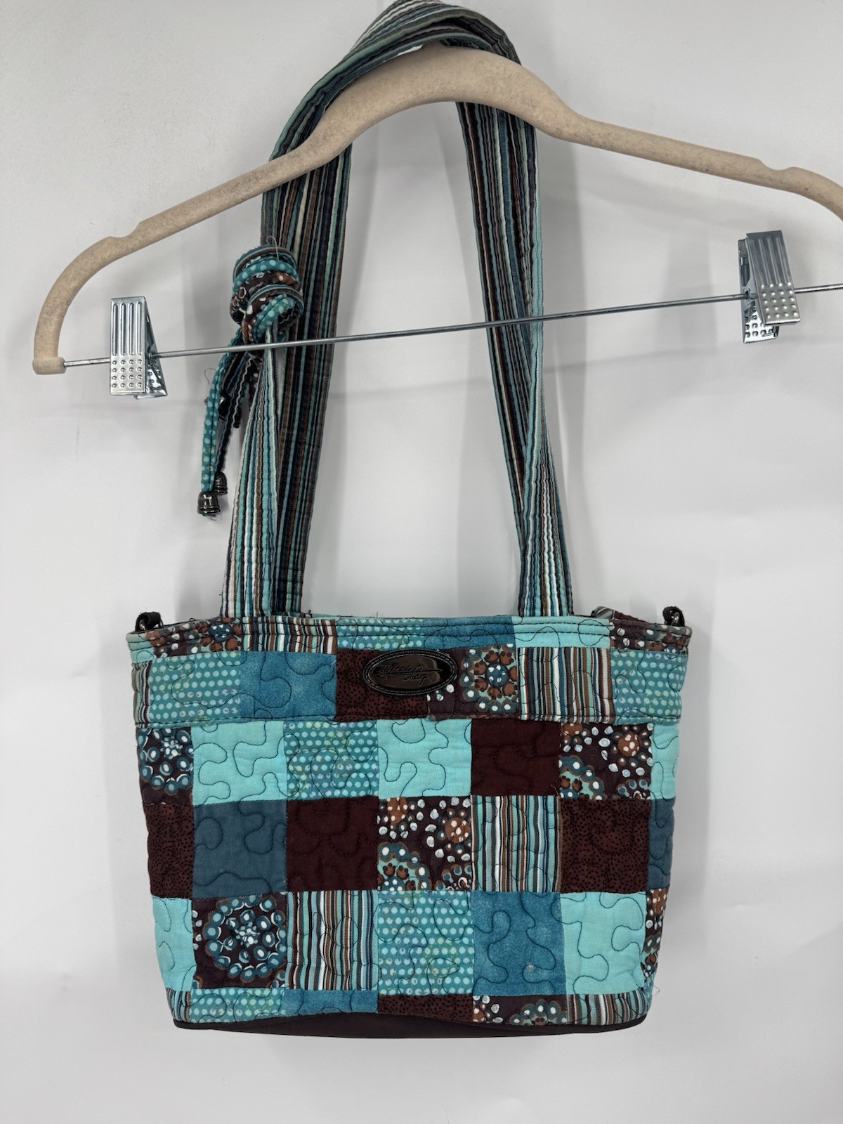 Donna Sharp Patchwork Shoulder Bag Blue Colorful … - image 1