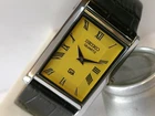 VINTAGE SEIKO SLIM QUARTZ YELLOW DIAL JAPAN MEN'S WORKING DRESS WATCH