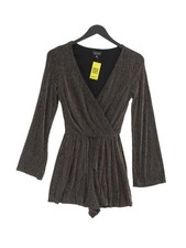 Topshop Women's Playsuit UK 8 Silver Polyester with Elastane, Nylon Playsuit