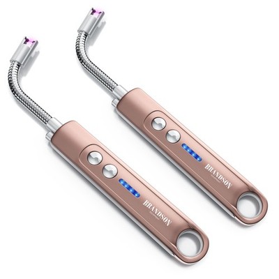 Brandson 2x Lichtbogen Stabfeuerzeug, mit LED Anzeige, pink