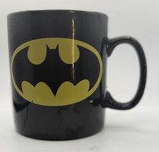 Batman Ceramic Coffee Mug Classic Logo DC Comics Black Used
