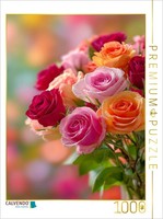 Calvendo Puzzle Colorful Bouquet Of Roses In Full Bloom | 1000 Pieces, Finished