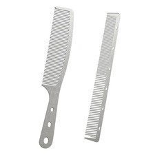 Metal Comb, Stainless Steel Fine Tooth Unbreakable Anti Static Barber Comb Set